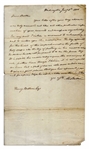 Founding Father Abraham Baldwin Autograph Letter Signed as U.S. Senator Regarding Impeachment Trial of Supreme Court Justice Samuel Chase